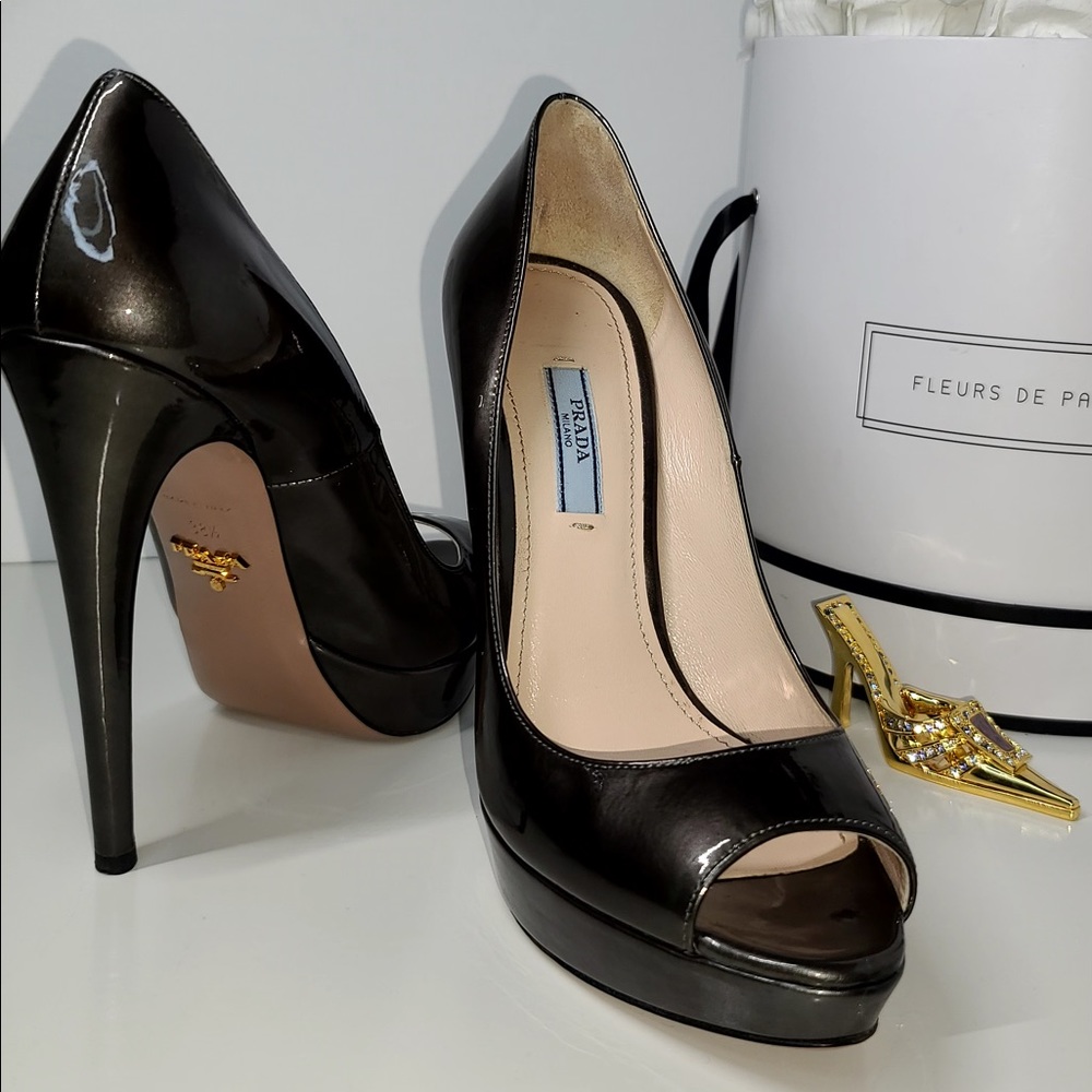 Prada Patent Peep Toe